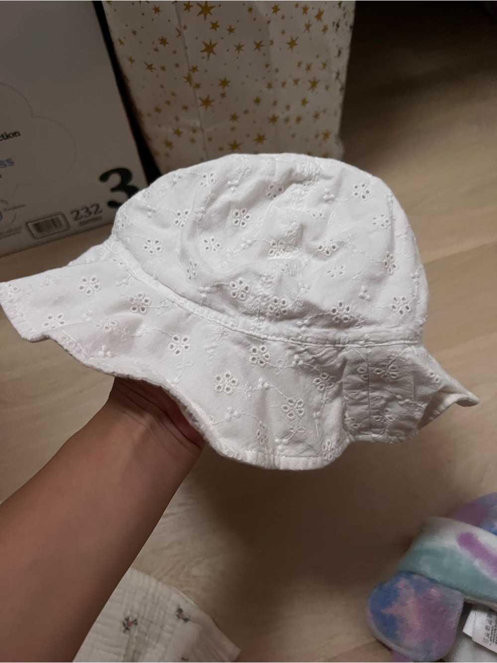 Carter's White Eyelet Bucket Hat for Kids